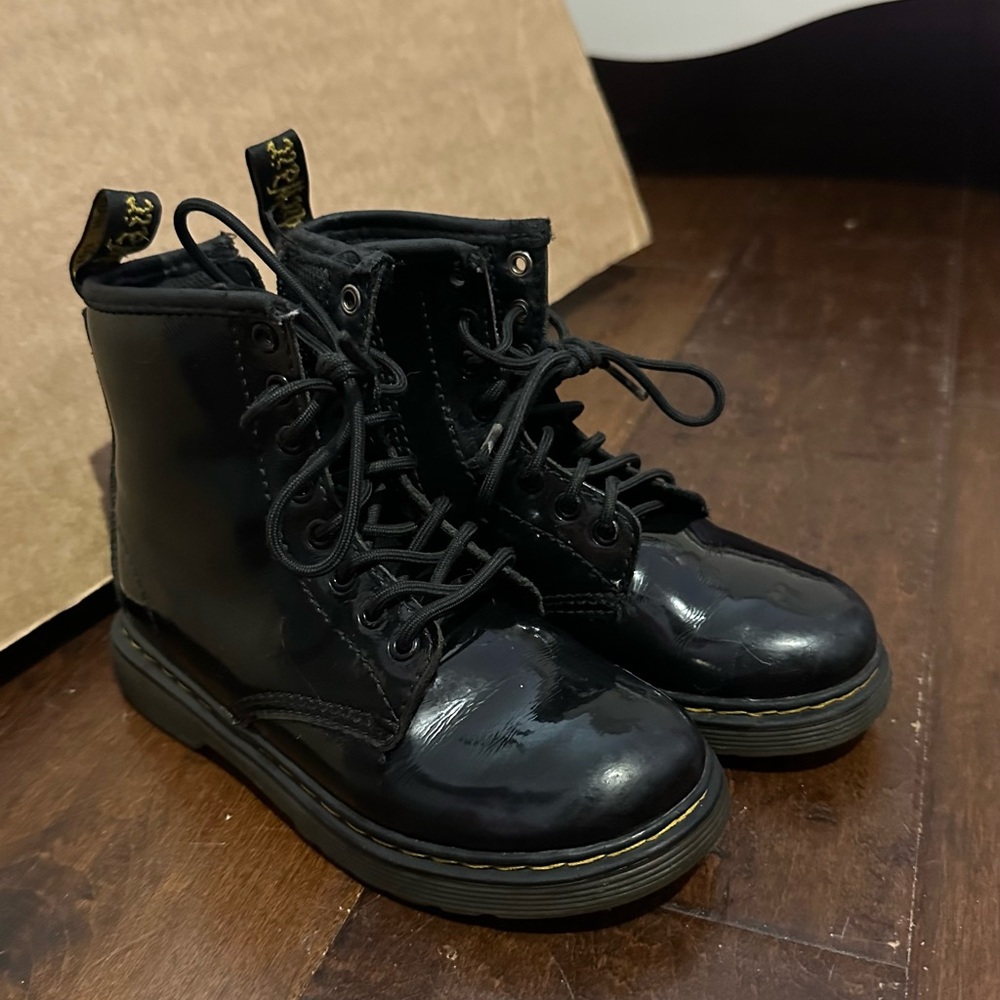 Dr. Martens Shiny Black Kids Boots